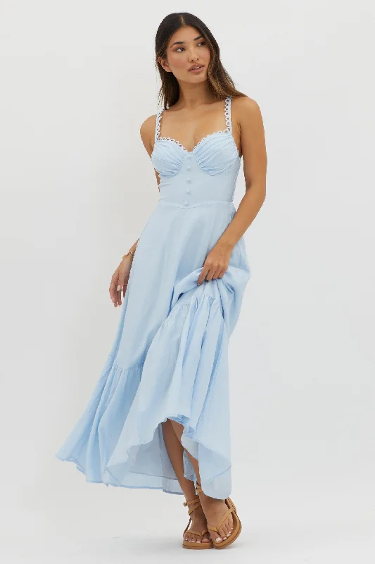 Midi dresses with halter necks for a stylish and comfortable option Golden Suns Scallop Trim Midi Dress Baby Blue Midi dresses with halter necks for a stylish and comfortable option Golden Suns Scallop Trim Midi Dress Baby Blue