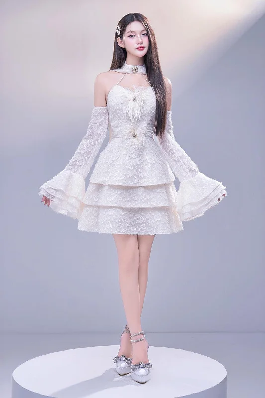 Mini dresses with gathered skirts for a voluminous effect Aeris A-line Layered Organza Mini Dress Mini dresses with gathered skirts for a voluminous effect Aeris A-line Layered Organza Mini Dress