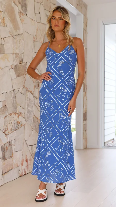 Midi dresses with pleated skirts for a timeless and elegant appeal Sylvia Midi Dress - Chilli Cactus - Blue Midi dresses with pleated skirts for a timeless and elegant appeal Sylvia Midi Dress - Chilli Cactus - Blue