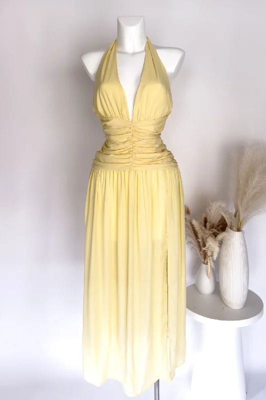 Midi dresses with tassel accents for a bohemian and free - spirited style Tessa Maxi Dress - Yellow Midi dresses with tassel accents for a bohemian and free - spirited style Tessa Maxi Dress - Yellow