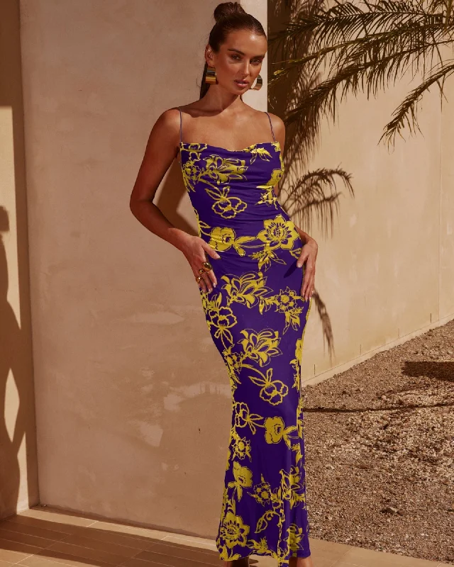 Midi dresses with fringe details for a fun and energetic style PRETORIA MAXI DRESS -VIOLET Midi dresses with fringe details for a fun and energetic style PRETORIA MAXI DRESS -VIOLET