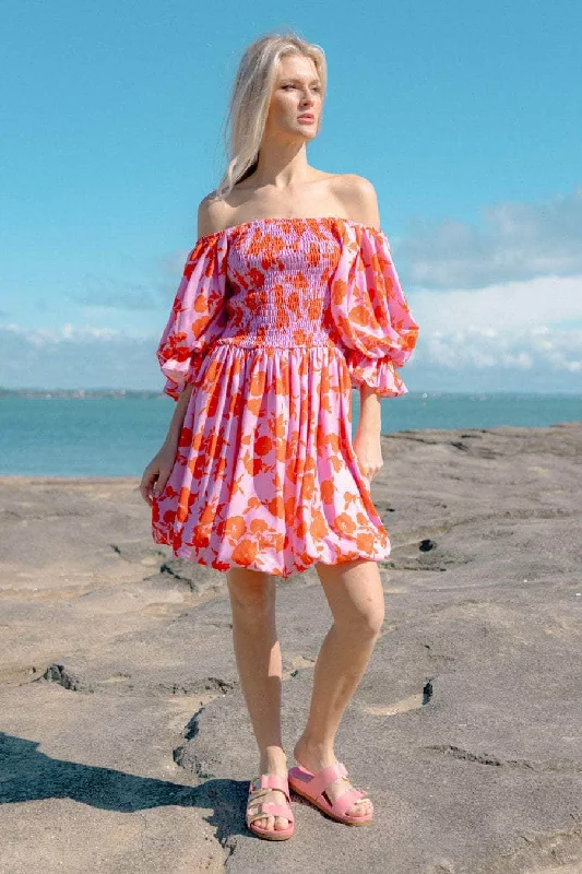 Mini dresses with bow accents for a sweet look Odette Mini Puff Dress