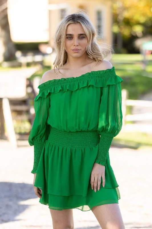 Animal print mini dresses for a bold statement Alma Mini Dress Green