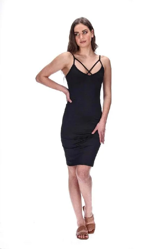 Mini dresses with off - the - shoulder styles Maisie Slip Black