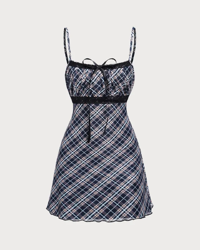 Mini dresses with bow accents for a sweet look Black Striped Slip Mini Dress