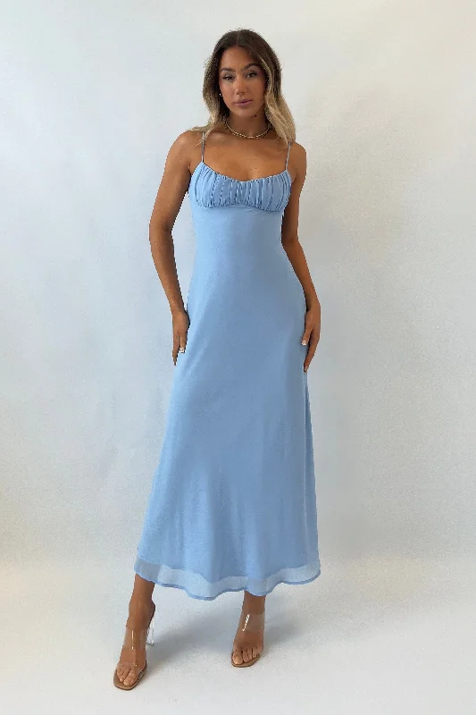 Midi dresses with off - the - shoulder necklines for a flirty look Noah Midi Dress - Blue Midi dresses with off - the - shoulder necklines for a flirty look Noah Midi Dress - Blue