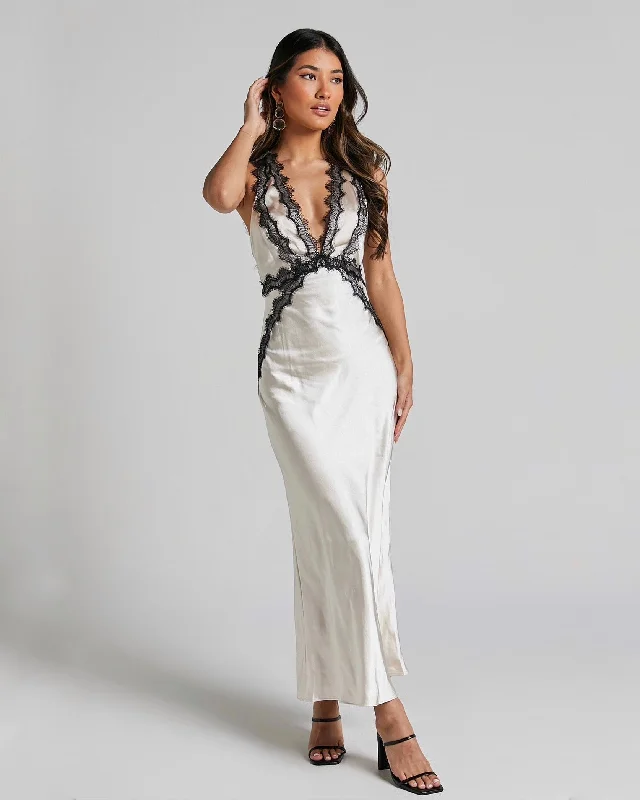 Midi dresses with off - the - shoulder necklines for a flirty look CARTIA MIDI DRESS -CREAM Midi dresses with off - the - shoulder necklines for a flirty look CARTIA MIDI DRESS -CREAM