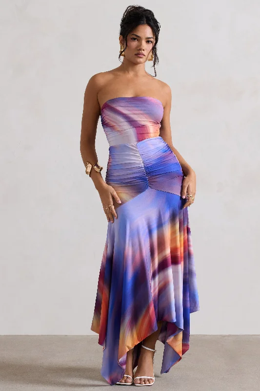 Velvet midi dresses in jewel tones for a glamorous winter event Florianne | Ombre Print Ruched Bandeau Midi Dress Velvet midi dresses in jewel tones for a glamorous winter event Florianne | Ombre Print Ruched Bandeau Midi Dress