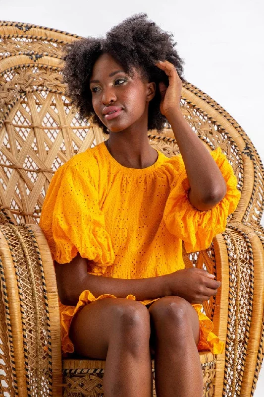 Mini dresses with halter necks for a stylish choice Daisy Mini Dress Orange