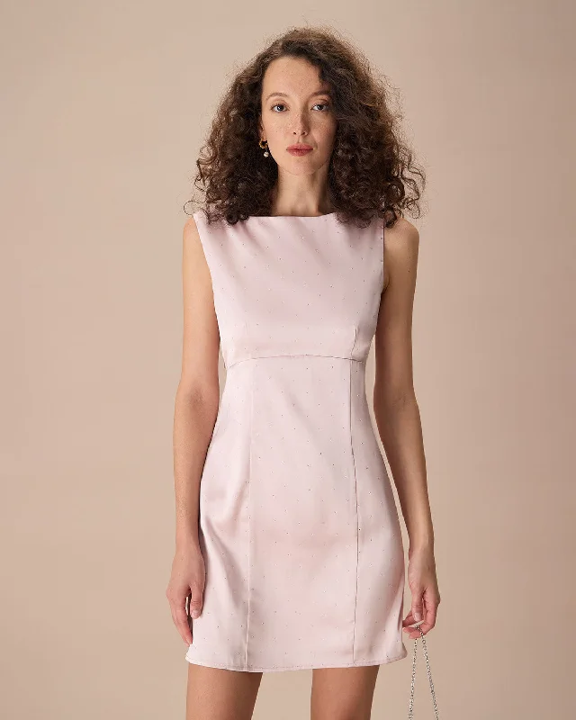 Animal print mini dresses for a bold statement The Pink Boat Neck Bowknot Satin Mini Dress Animal print mini dresses for a bold statement The Pink Boat Neck Bowknot Satin Mini Dress