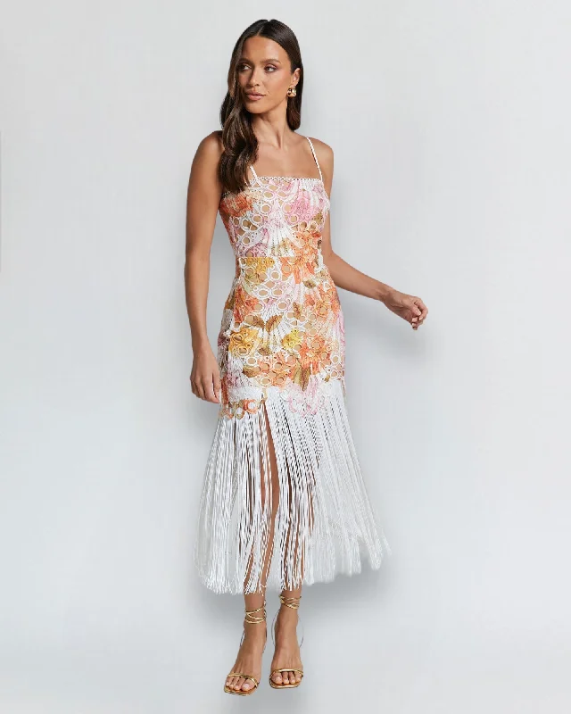 Wrap - style midi dresses in silk for a sophisticated office look GAI MIDI DRESS -FLORAL Wrap - style midi dresses in silk for a sophisticated office look GAI MIDI DRESS -FLORAL