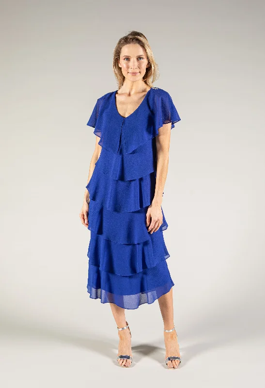 High - low midi dresses with geometric patterns for a modern party Tiered V Neck Dress High - low midi dresses with geometric patterns for a modern party Tiered V Neck Dress