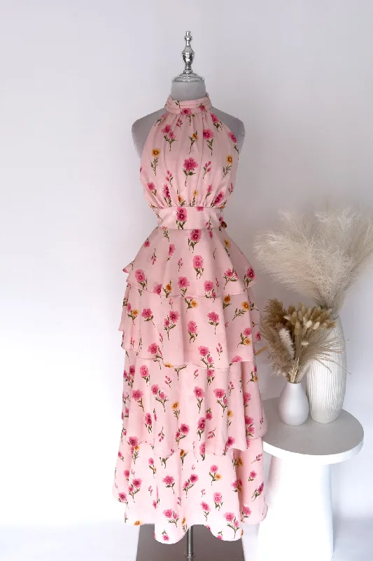 Midi dresses with puff sleeves for a vintage - inspired look Anna Floral Maxi Dress - Pink Midi dresses with puff sleeves for a vintage - inspired look Anna Floral Maxi Dress - Pink