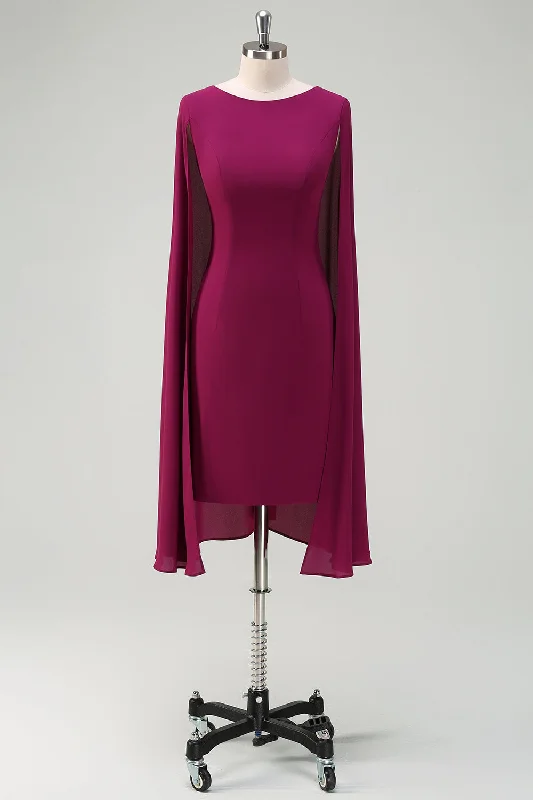 Velvet midi dresses in jewel tones for a glamorous winter event Grape Bodycon Cocktail Party Dress With Cape Velvet midi dresses in jewel tones for a glamorous winter event Grape Bodycon Cocktail Party Dress With Cape