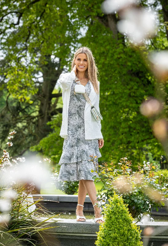 Midi dresses with empire waists for a flattering maternity option Palms Print Dress