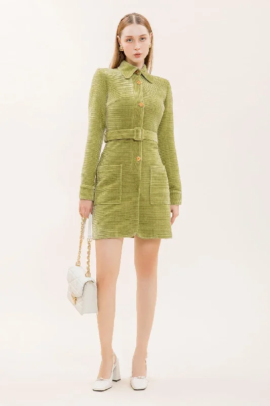 Mini dresses with beaded embellishments for a fancy event Abella Sheath Collared Neck Corduroy Mini Dress Mini dresses with beaded embellishments for a fancy event Abella Sheath Collared Neck Corduroy Mini Dress