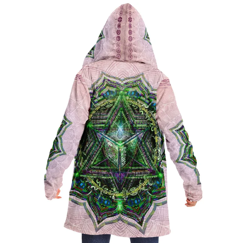 Women's hoodie with a glittery print for a glamorous and sparkly appearanceAnahata | Heart Chakra Micro Fleece Cloak