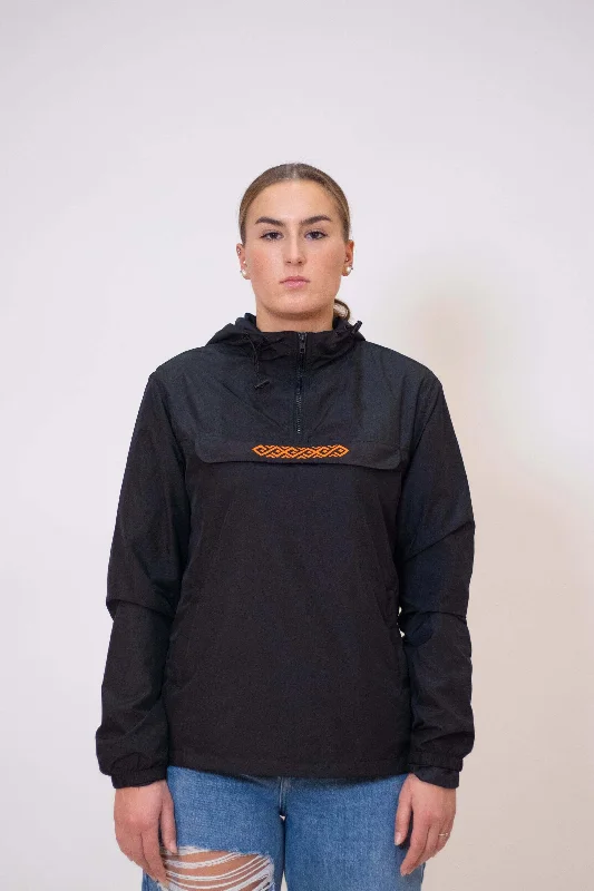 Women's color - block hoodie combining bold hues for a fashion - forward statementAvoque Fitted Windbreaker Women in Black Women's color - block hoodie combining bold hues for a fashion - forward statementAvoque Fitted Windbreaker Women in Black