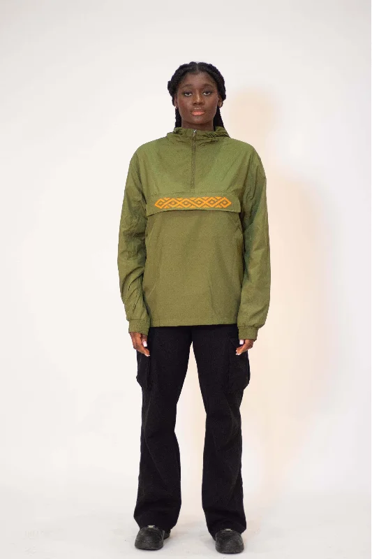 Women's long - sleeve cropped sweatshirt with ribbed cuffs for a snug fitAvoque Windbreaker Women in Olive Women's long - sleeve cropped sweatshirt with ribbed cuffs for a snug fitAvoque Windbreaker Women in Olive