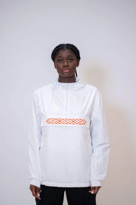 Women's sweatshirt with a mesh panel insert for breathability during workoutsAvoque Windbreaker Women in White Women's sweatshirt with a mesh panel insert for breathability during workoutsAvoque Windbreaker Women in White