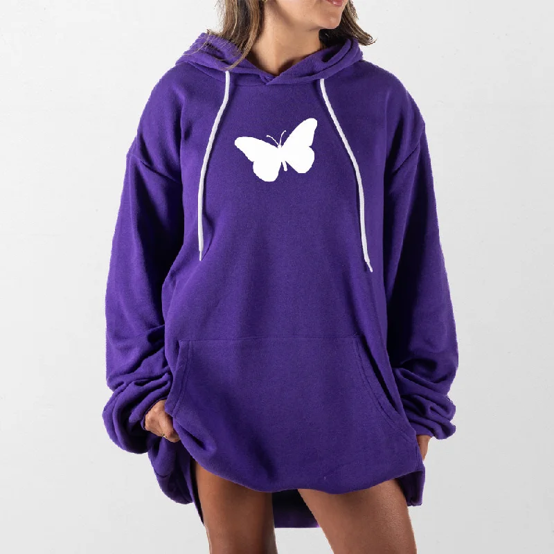 Women's graphic - printed sweatshirt featuring floral patterns for a feminine touchButterfly Outline Giant Hoodie