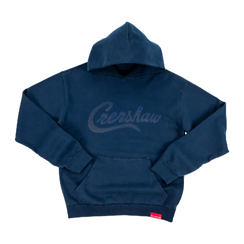 Women's long - sleeve cropped sweatshirt with ribbed cuffs for a snug fitCrenshaw Hoodie (Stealth Collection) - Deep Navy/Deep Navy Women's long - sleeve cropped sweatshirt with ribbed cuffs for a snug fitCrenshaw Hoodie (Stealth Collection) - Deep Navy/Deep Navy