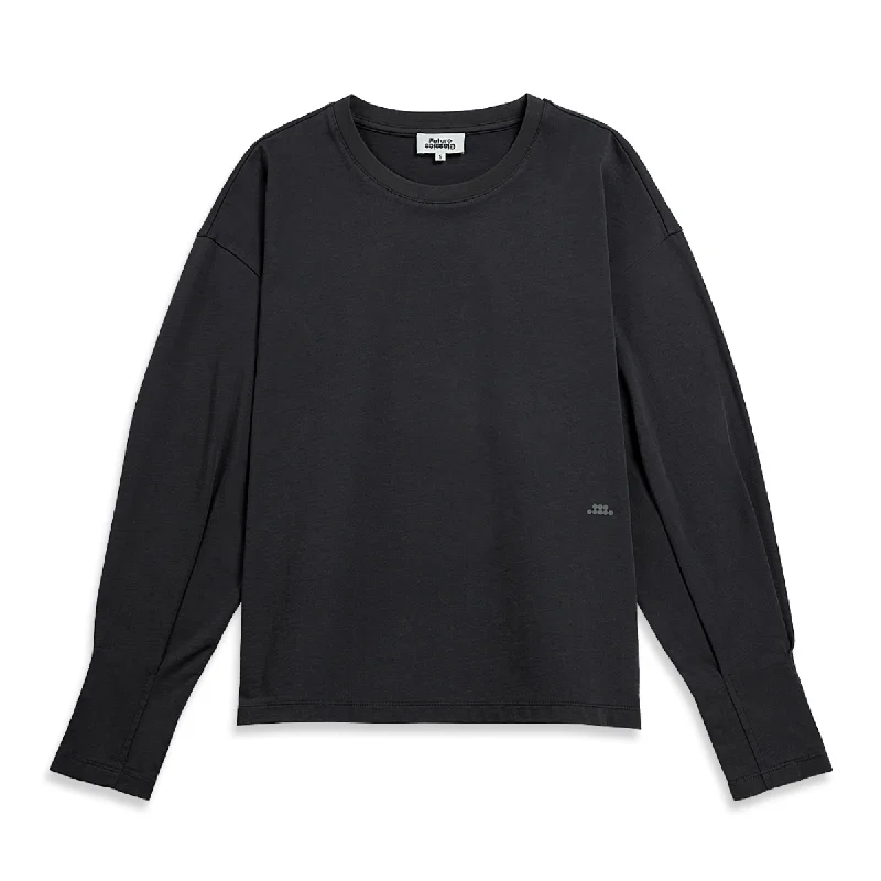 Women's sweatshirt with a mesh panel insert for breathability during workoutsBalloon LS Top Dk Shadow Women's sweatshirt with a mesh panel insert for breathability during workoutsBalloon LS Top Dk Shadow