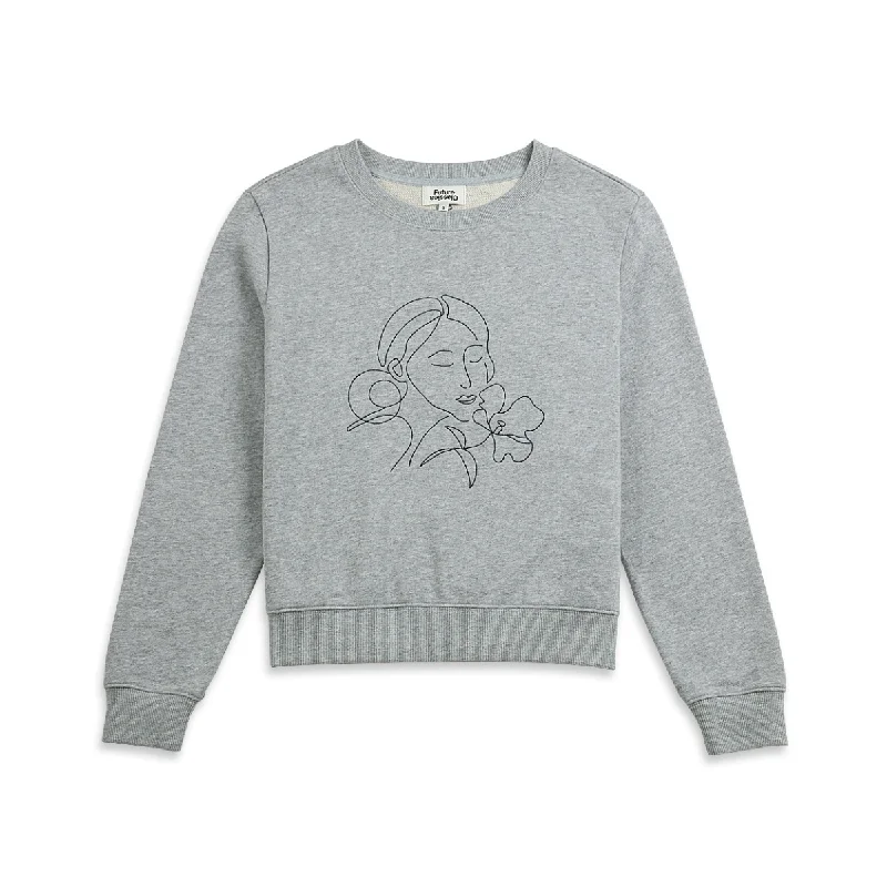 Women's zip - front sweatshirt with contrast stitching for a sporty aestheticFC Girl Sweatshirt Grey Heather Women's zip - front sweatshirt with contrast stitching for a sporty aestheticFC Girl Sweatshirt Grey Heather