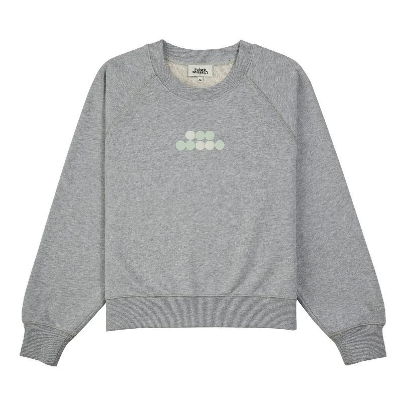 Women's graphic - printed sweatshirt featuring floral patterns for a feminine touchLoose Fit Sweatshirt Grey Heather Women's graphic - printed sweatshirt featuring floral patterns for a feminine touchLoose Fit Sweatshirt Grey Heather