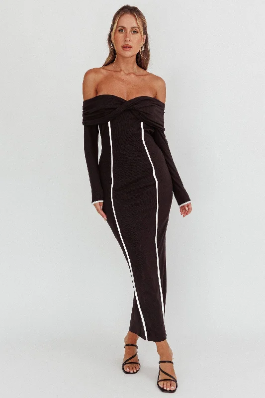 Shift Women Dress with a Simple and Classic Design for Everyday WearGenesis Off-Shoulder Long Sleeve Maxi Dress Black Shift Women Dress with a Simple and Classic Design for Everyday WearGenesis Off-Shoulder Long Sleeve Maxi Dress Black