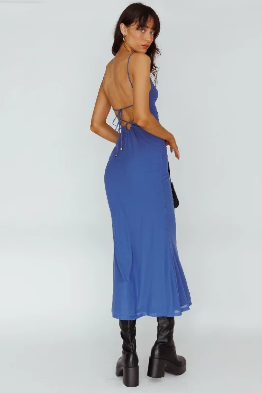 Empire Waist Women Dress to Accentuate the Bust and Conceal the WaistGenova Strappy Back Maxi Dress Midnight Blue Empire Waist Women Dress to Accentuate the Bust and Conceal the WaistGenova Strappy Back Maxi Dress Midnight Blue