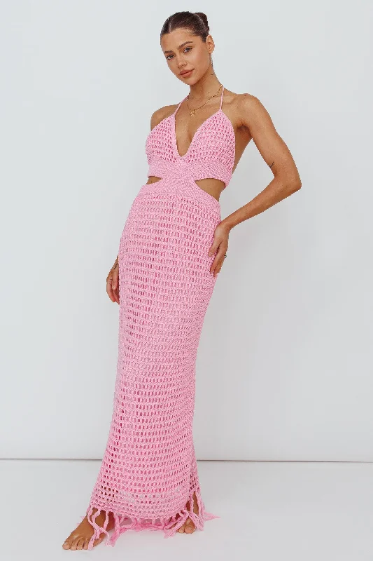 Sheath Women Dress with a Tailored Fit for a Professional LookLelei Crochet Open Back Maxi Dress Pink Sheath Women Dress with a Tailored Fit for a Professional LookLelei Crochet Open Back Maxi Dress Pink