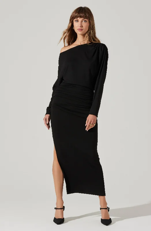 Strapless Women Dress with a Built - in Bra for Comfort and SupportNary Off Shoulder Midi Dress