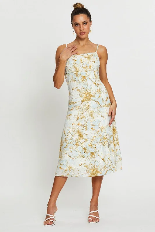 Plus Size Women Dress with a Flattering A - Line Cut for Comfort and StylePrint Slip Dress Midi Plus Size Women Dress with a Flattering A - Line Cut for Comfort and StylePrint Slip Dress Midi