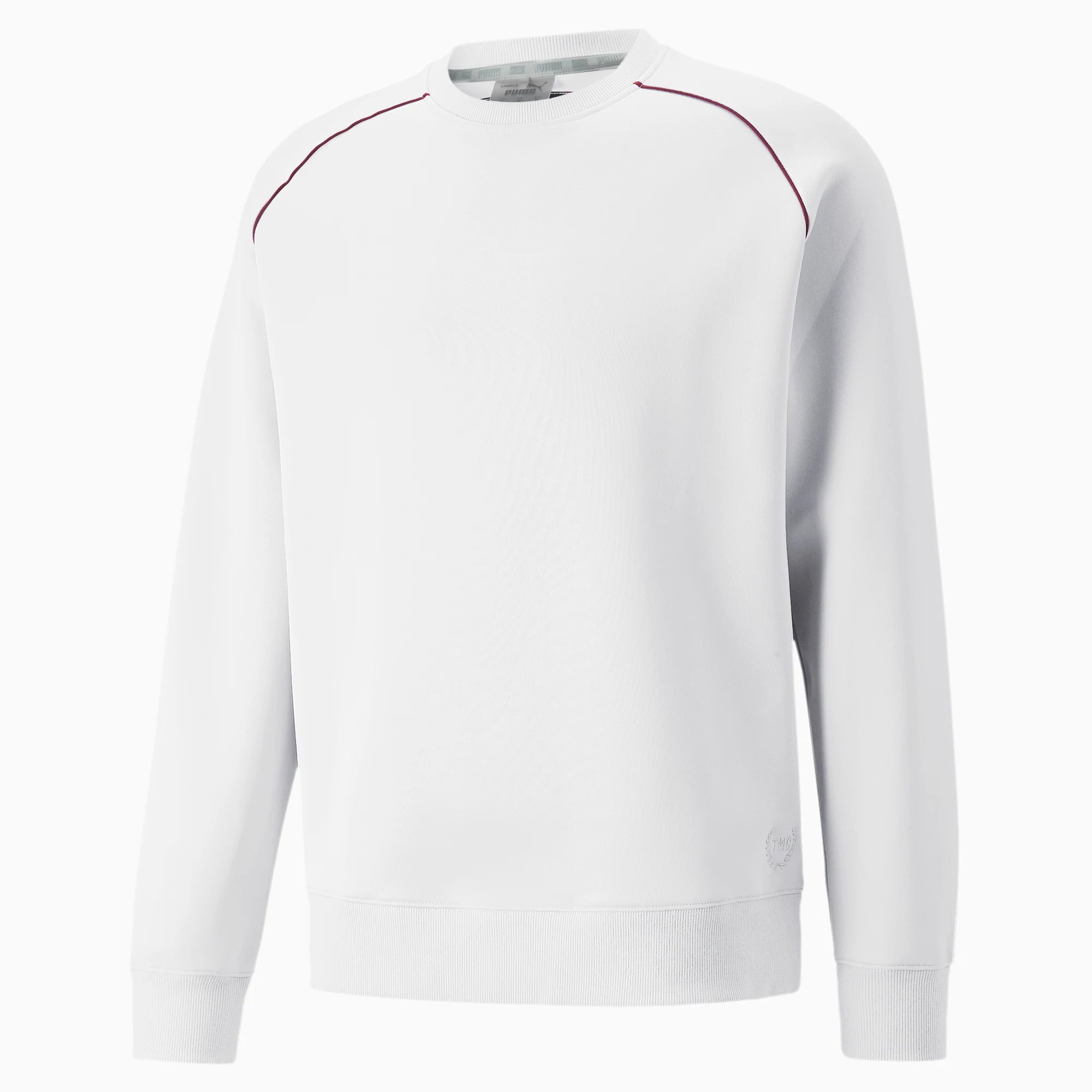 Women's pullover hoodie with a side slit for a modern and relaxed fitPUMA x TMC Status Symbol Crewneck Sweatshirt - White/Burgundy Women's pullover hoodie with a side slit for a modern and relaxed fitPUMA x TMC Status Symbol Crewneck Sweatshirt - White/Burgundy