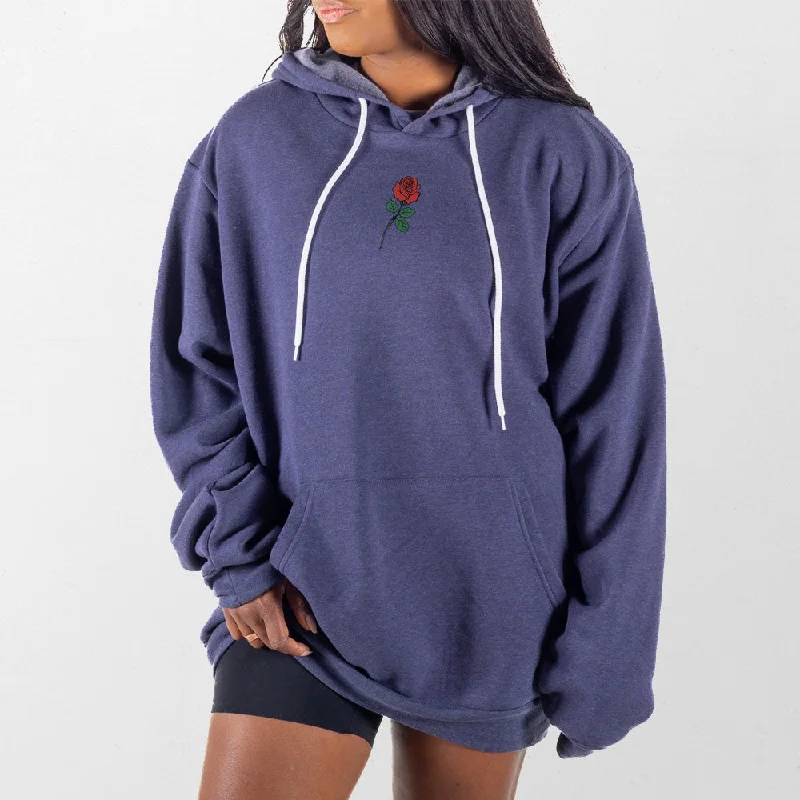 Women's cropped sweatshirt with a slogan graphic for a fun and expressive lookRed Rose Giant Hoodie Women's cropped sweatshirt with a slogan graphic for a fun and expressive lookRed Rose Giant Hoodie