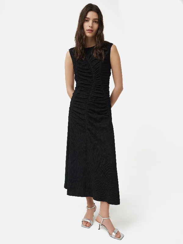 Mini Women Dress with a Short Hem for a Young and Trendy StyleRuched Jersey Dress | Black Mini Women Dress with a Short Hem for a Young and Trendy StyleRuched Jersey Dress | Black