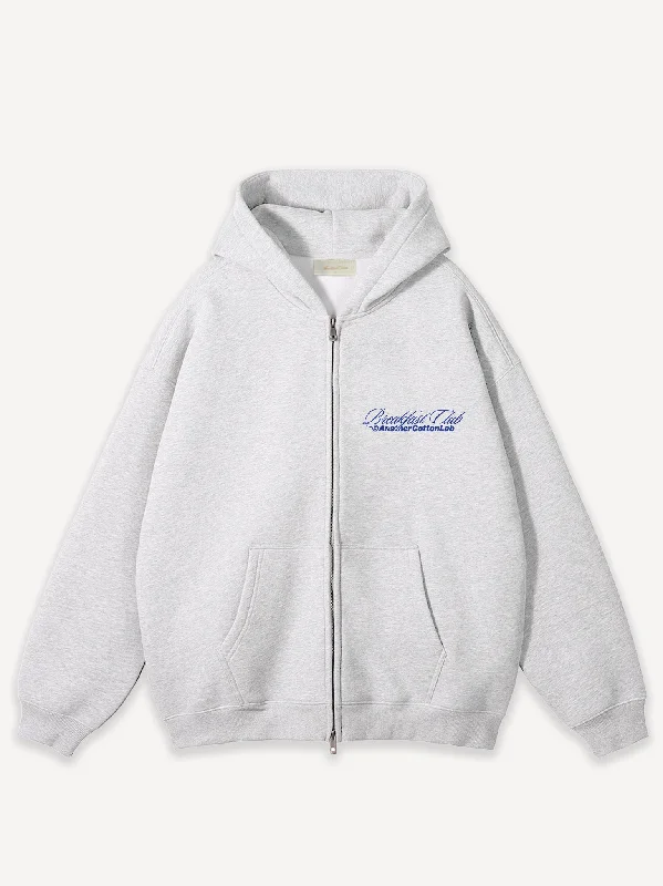 Women's quarter - zip sweatshirt made of organic cotton for eco - conscious fashionSunday Breakfast Oversized Zip Hoodie Women's quarter - zip sweatshirt made of organic cotton for eco - conscious fashionSunday Breakfast Oversized Zip Hoodie