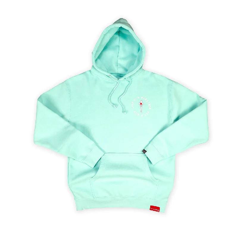 Women's zip - up sweatshirt in pastel blue for a soft and stylish outfitVictory Torch Hoodie - Mint Women's zip - up sweatshirt in pastel blue for a soft and stylish outfitVictory Torch Hoodie - Mint