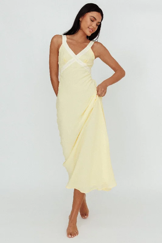Shift Women Dress with a Simple and Classic Design for Everyday WearZariah V-Neck Maxi Dress Yellow Shift Women Dress with a Simple and Classic Design for Everyday WearZariah V-Neck Maxi Dress Yellow