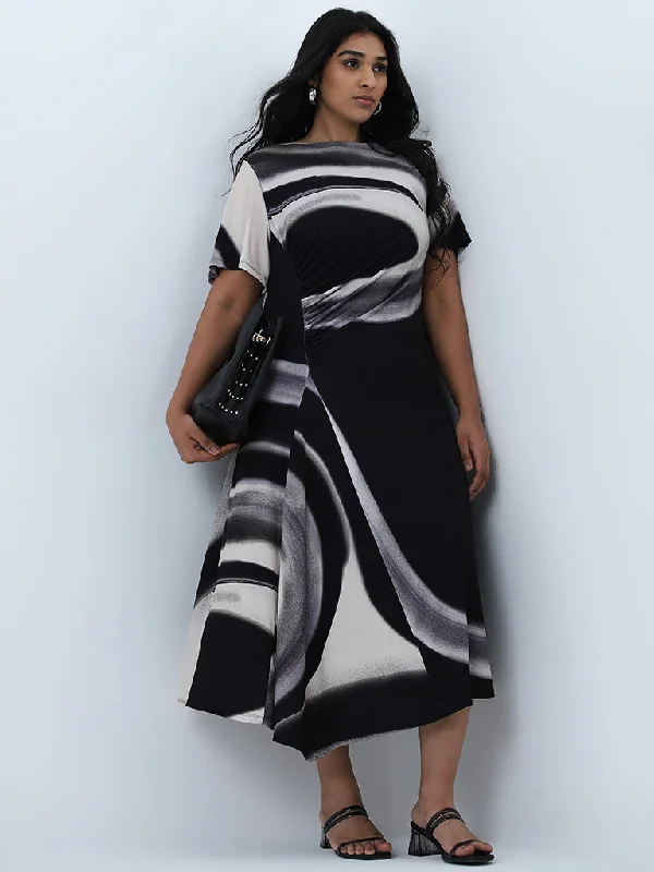 Long - Sleeve Women Dress in Velvet for a Luxurious Winter Look Long - Sleeve Women Dress in Velvet for a Luxurious Winter Look Gia Black Swirl Printed A-Line Dress Long - Sleeve Women Dress in Velvet for a Luxurious Winter Look Long - Sleeve Women Dress in Velvet for a Luxurious Winter Look Gia Black Swirl Printed A-Line Dress