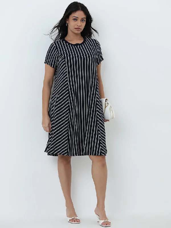 Empire Waist Women Dress to Accentuate the Bust and Conceal the Waist Empire Waist Women Dress to Accentuate the Bust and Conceal the Waist Gia Navy Striped A-Line Dress Empire Waist Women Dress to Accentuate the Bust and Conceal the Waist Empire Waist Women Dress to Accentuate the Bust and Conceal the Waist Gia Navy Striped A-Line Dress