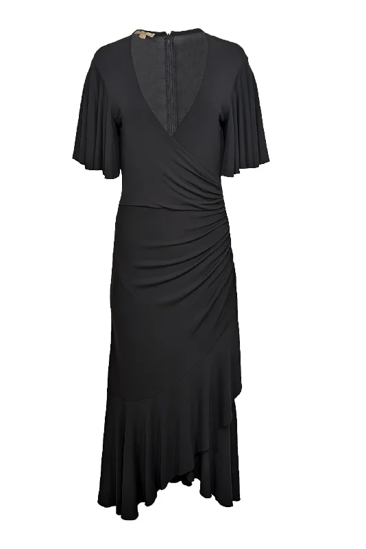 Lace - Embellished Women Dress for an Elegant and Sophisticated Appearance Lace - Embellished Women Dress for an Elegant and Sophisticated Appearance Michael Kors Collection - Black Cropped Sleeve Faux Wrap Dress Sz 6