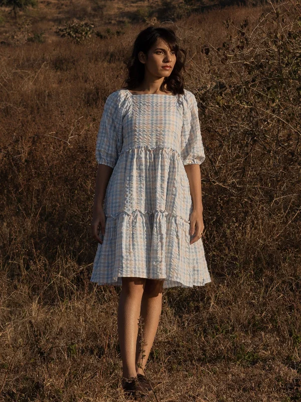 Plus Size Women Dress with a Flattering A - Line Cut for Comfort and Style Plus Size Women Dress with a Flattering A - Line Cut for Comfort and Style Peach Sky Dress