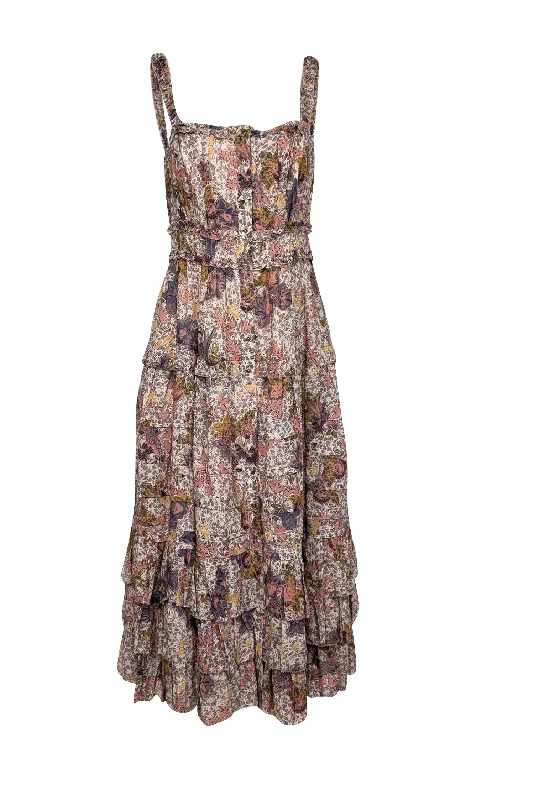 Sleeveless Women Dress in Bright Colors for Summer Parties Sleeveless Women Dress in Bright Colors for Summer Parties Ulla Johnson - Cream, Peach, & Yellow Floral Print Tiered Midi Dress Sz 6 Sleeveless Women Dress in Bright Colors for Summer Parties Sleeveless Women Dress in Bright Colors for Summer Parties Ulla Johnson - Cream, Peach, & Yellow Floral Print Tiered Midi Dress Sz 6