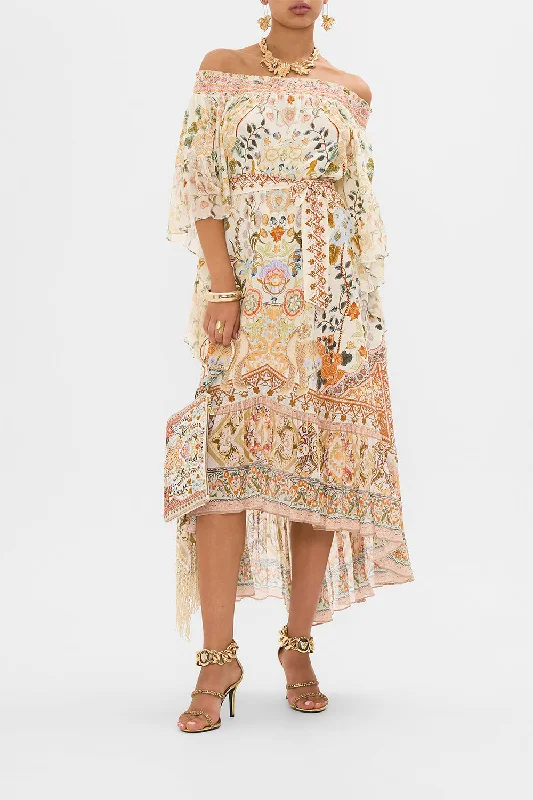 Strapless maxi dresses for a beachside vacationHIGH LOW HEM OFF SHOULDER DRESS IN HONOUR OF HEIRLOOMS Strapless maxi dresses for a beachside vacationHIGH LOW HEM OFF SHOULDER DRESS IN HONOUR OF HEIRLOOMS