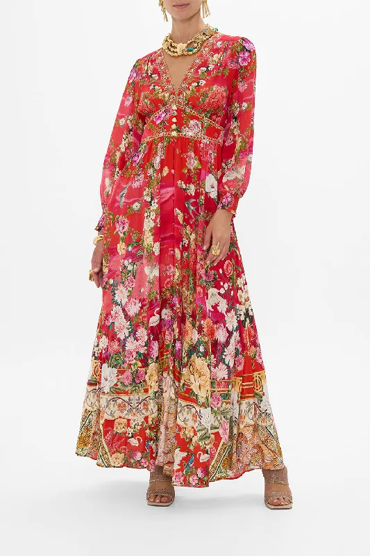 Maxi dresses with a criss - cross back for a flirty and unique detailBUTTON DRESS WITH SHAPED WAISTBAND SWEET HOME ALEXANDRIA Maxi dresses with a criss - cross back for a flirty and unique detailBUTTON DRESS WITH SHAPED WAISTBAND SWEET HOME ALEXANDRIA