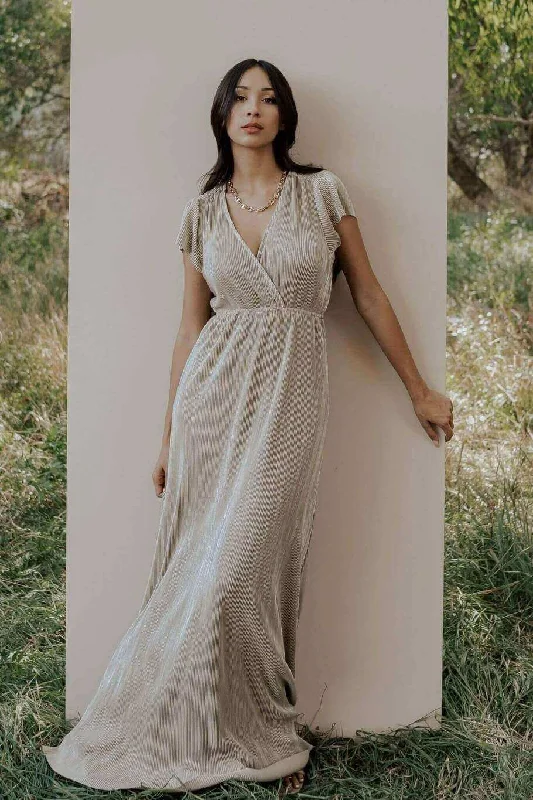 Maxi dresses with one - shoulder designs for a stylish and asymmetric lookAthena Pleated Maxi Dress | Gold Maxi dresses with one - shoulder designs for a stylish and asymmetric lookAthena Pleated Maxi Dress | Gold