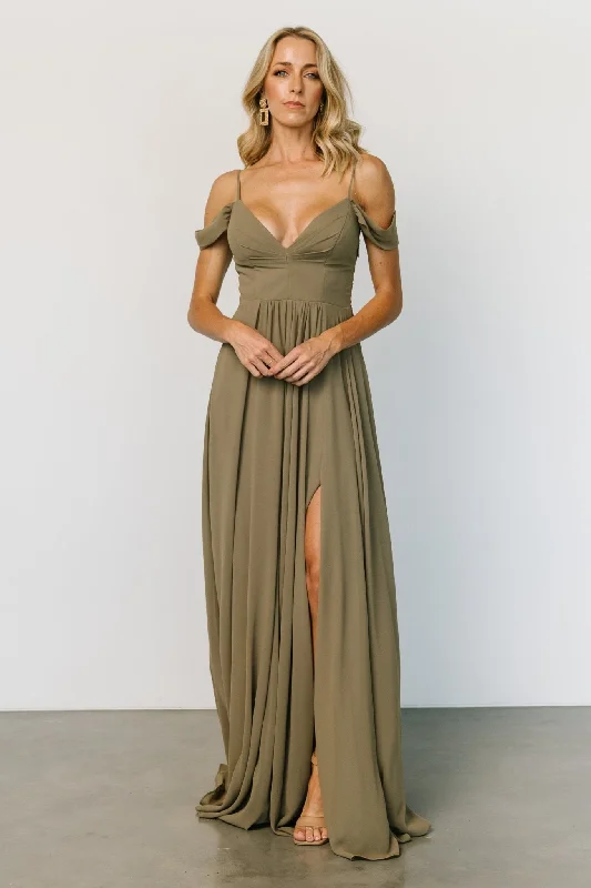 Satin maxi dresses with a high - low hem for a modern twistBianca Lace Maxi Dress | Olive Satin maxi dresses with a high - low hem for a modern twistBianca Lace Maxi Dress | Olive
