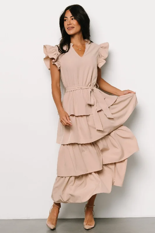 Maxi dresses with a halter neck for a stylish and sophisticated choiceChrysanthi Tiered Dress | Natural Maxi dresses with a halter neck for a stylish and sophisticated choiceChrysanthi Tiered Dress | Natural